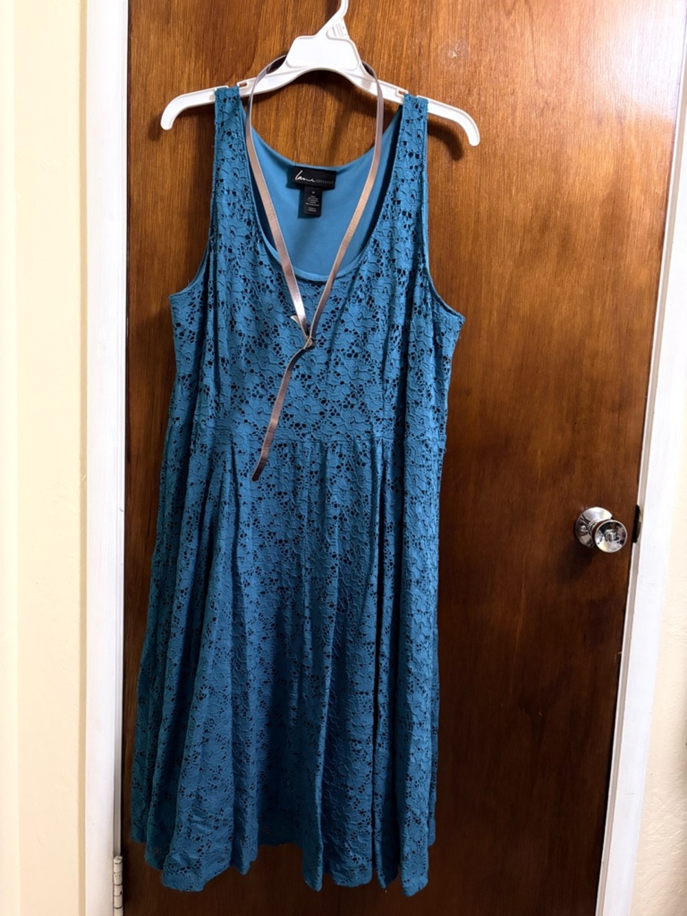 Lane Bryant Teal Lace Midi Dress